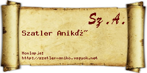 Szatler Anikó névjegykártya